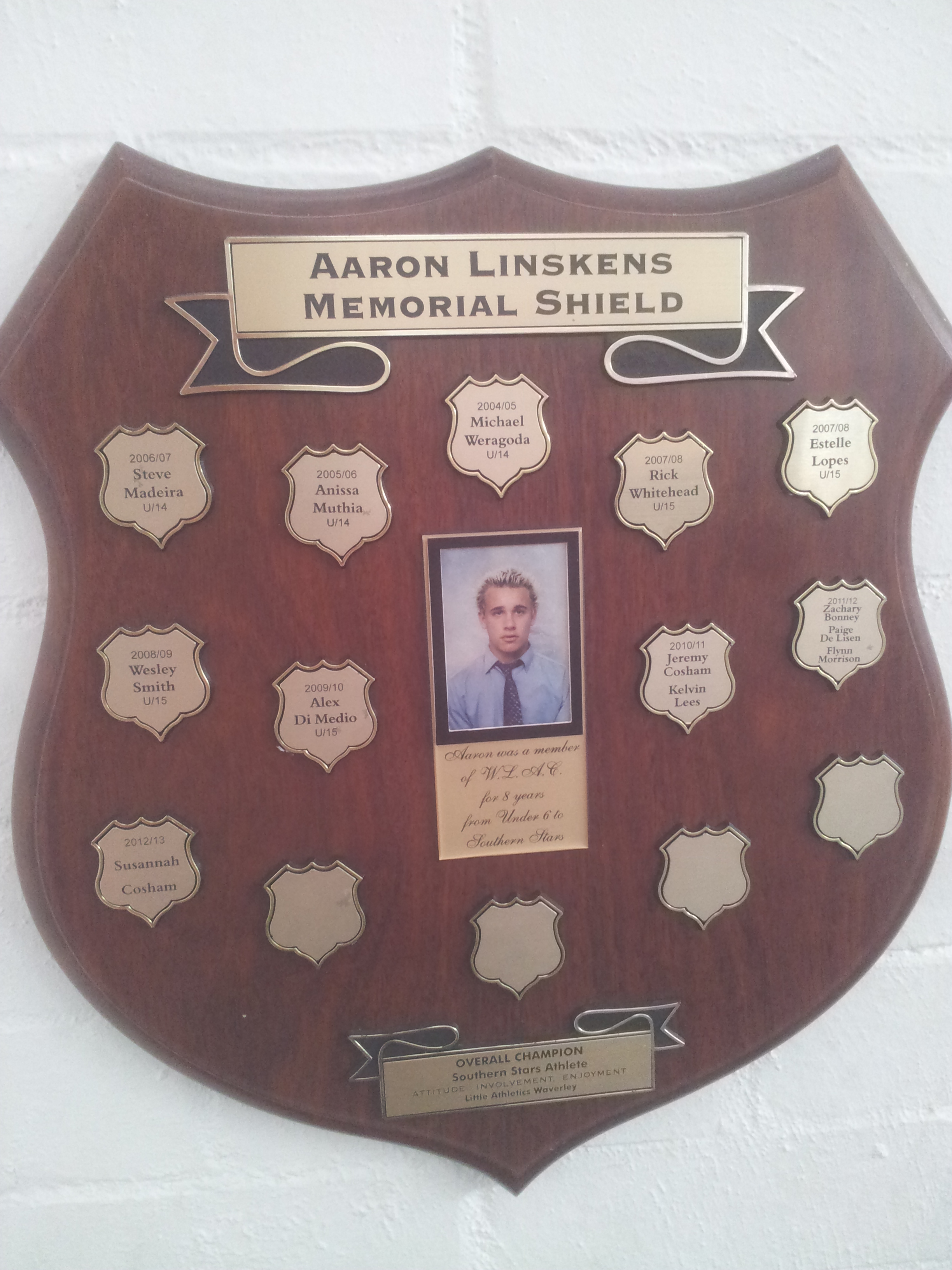Aaron Linskens Memorial Shield